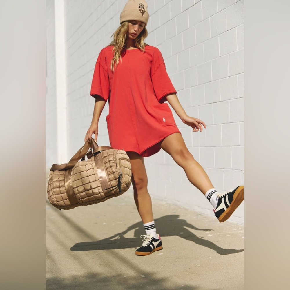 NWT FP Movement Hot Shot Tee Romper~ Winterberry - Picture 1 of 2